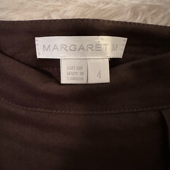 Margaret M Chocolate Brown Linen/lined maxi skirt size 4 - Picture 2 of 3
